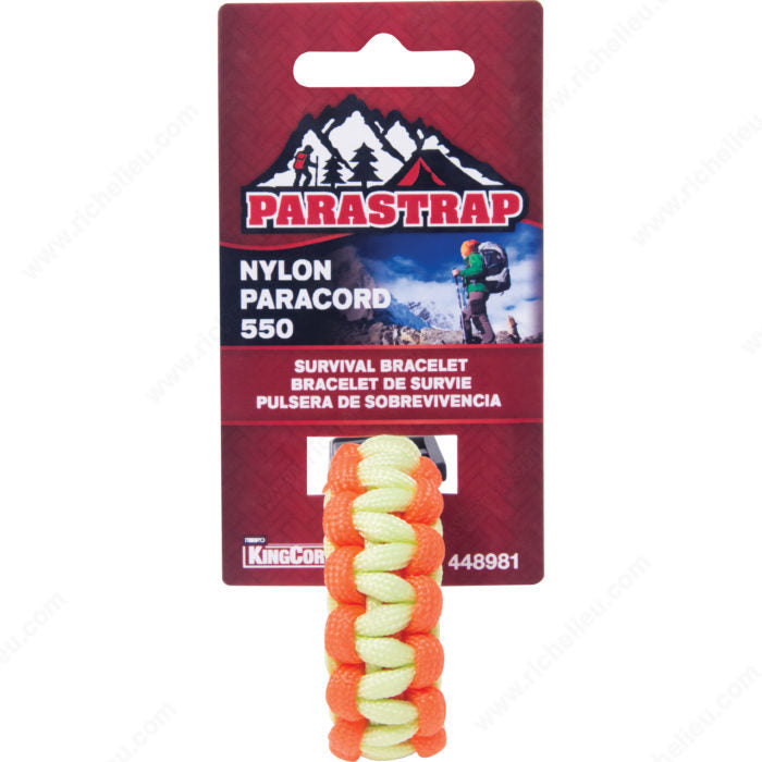 KingCord 449011V1 Paracord 550 Diamond Braid Nylon Bracelet, Black