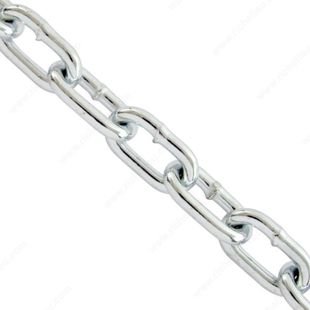 KingChain 522125 Grade 30 Zinc Proof Coil Chain, 1/8 in, 15 ft, Clamshell, 400 lb, 0.2 in