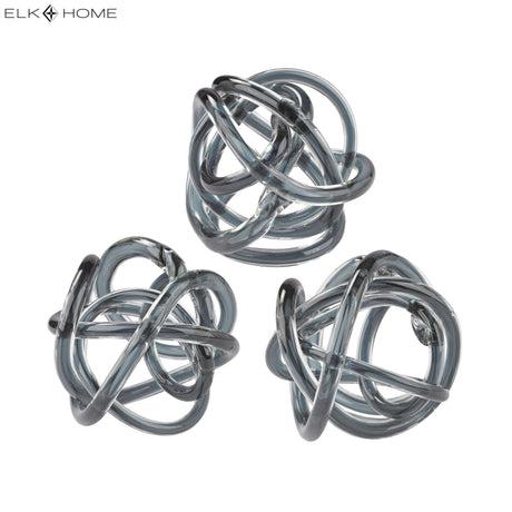 Elk 154-019/S3 Glass Knot - Set of 3 Gray