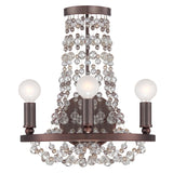 Channing 3 Light Hand Cut Crystal Chocolate Bronze Sconce 1542-CB-MWP