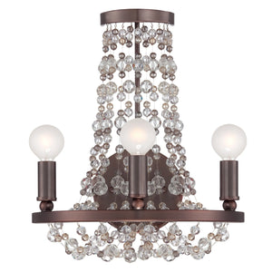 Channing 3 Light Hand Cut Crystal Chocolate Bronze Sconce 1542-CB-MWP