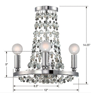 Channing 3 Light Hand Cut Crystal Chocolate Bronze Sconce 1542-CB-MWP
