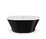 MAAX 103903-000-002-102 Brioso 6636 AcrylX Freestanding Center Drain Bathtub in White with Black Skirt