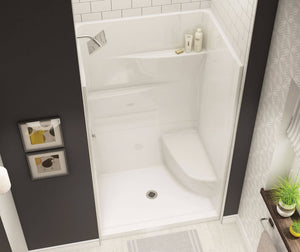 MAAX 105596-000-002-002 Gallery SH-4834 AcrylX Alcove Center Drain Two-Piece Shower in White