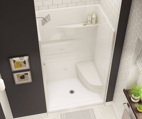 MAAX 105596-000-002-002 Gallery SH-4834 AcrylX Alcove Center Drain Two-Piece Shower in White