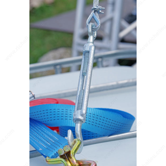 KingChain 181550MIB Galvanized Eye-Eye Long Turnbuckle, 8.25 in, 4 in, 0.86 in, 1/4 in, 500 lb, 0.58 in