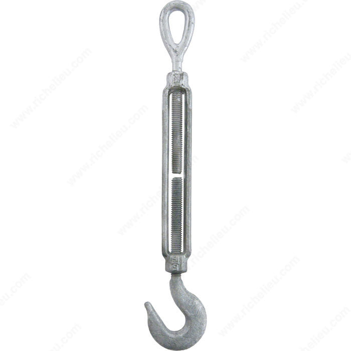 KingChain 180660 Galvanized Eye-Hook Long Turnbuckle, 8 in, 4 in, 1/4 in, 1/4 in, 400 lb, 4 in