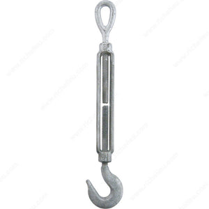 KingChain 180660 Galvanized Eye-Hook Long Turnbuckle, 8 in, 4 in, 1/4 in, 1/4 in, 400 lb, 4 in