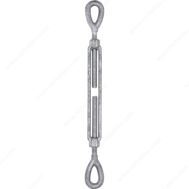 KingChain 181550MIB Galvanized Eye-Eye Long Turnbuckle, 8.25 in, 4 in, 0.86 in, 1/4 in, 500 lb, 0.58 in