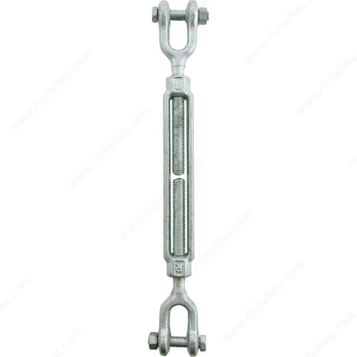 KingChain 183920 Galvanized Jaw-Jaw Long Turnbuckle, 11 3/8 in, 1.69 in, 3/8 in, 1 200 lb, 0.82 in