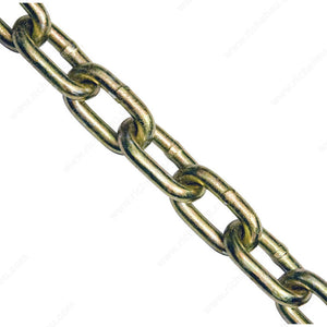 KingChain 426181 Grade 70 Gold Chromate Tractor Safety Chain, 3/8 in, 6 600 lb, 0.4 in