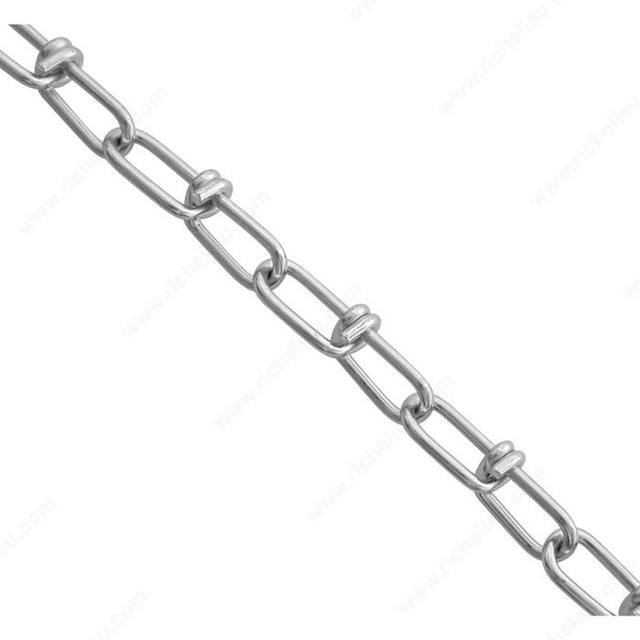 KingChain 514805 Zinc Double Loop Tenso Chain, #1, 0.1 in, 6 ft, Clamshell, 155 lb, 0 in