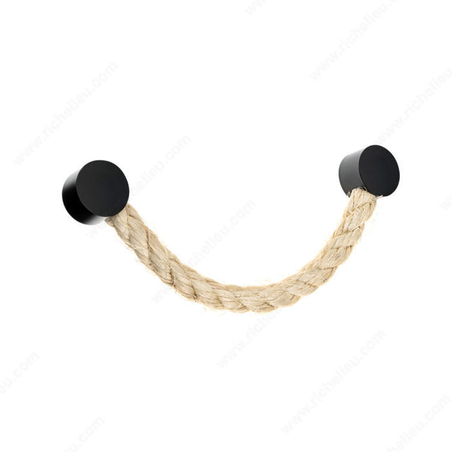 Richelieu 5470192900 Modern Jute and Metal Pull - 5470, Matte Black