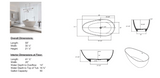 New England Home Goods COPACABANA - 59" White Seamless Oval Freestanding Deep Soaking Solid Surface Bathtub