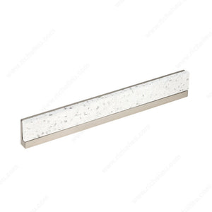 Richelieu 43154802195 Modern Terrazzo and Metal Pull - 4315, White / Brushed Nickel, 1 7/8 in, 2 7/16 in