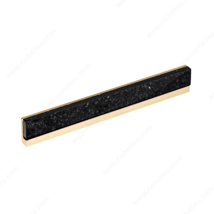 Richelieu 4315489090 Modern Terrazzo and Metal Pull - 4315, Black, 1 7/8 in, 2 7/16 in