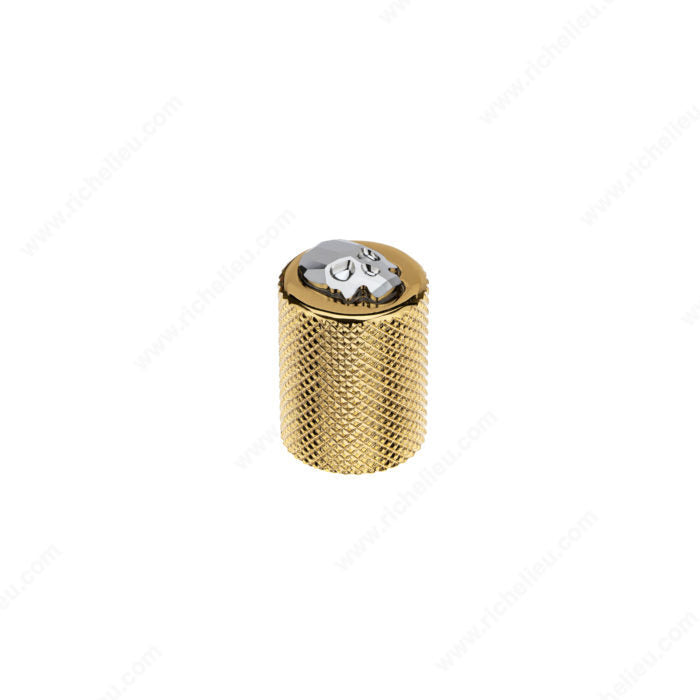 Richelieu 54852022501 Modern Metal and Crystal Knob - 5485, Crystal / Zento Gold