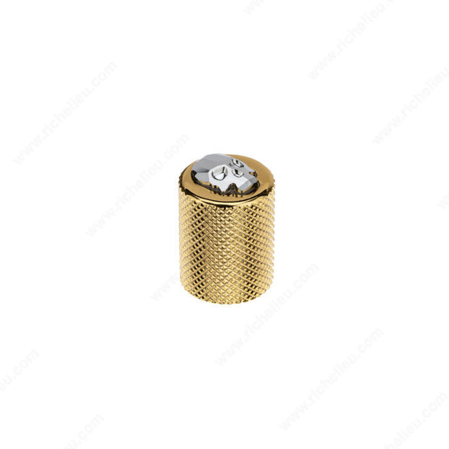 Richelieu 54852022501 Modern Metal and Crystal Knob - 5485, Crystal / Zento Gold
