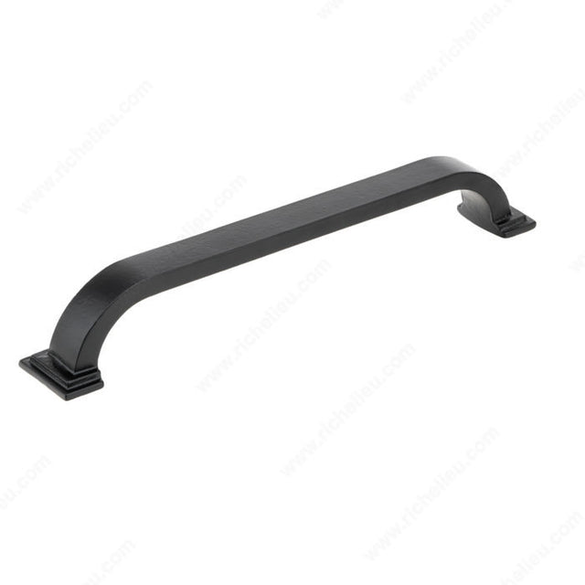 Richelieu 6965160909 Traditional Forged Iron Pull - 6965, Matte Black Iron, 6 5/16 in, 7 1/4 in, 25/32 in, M4 (Included)