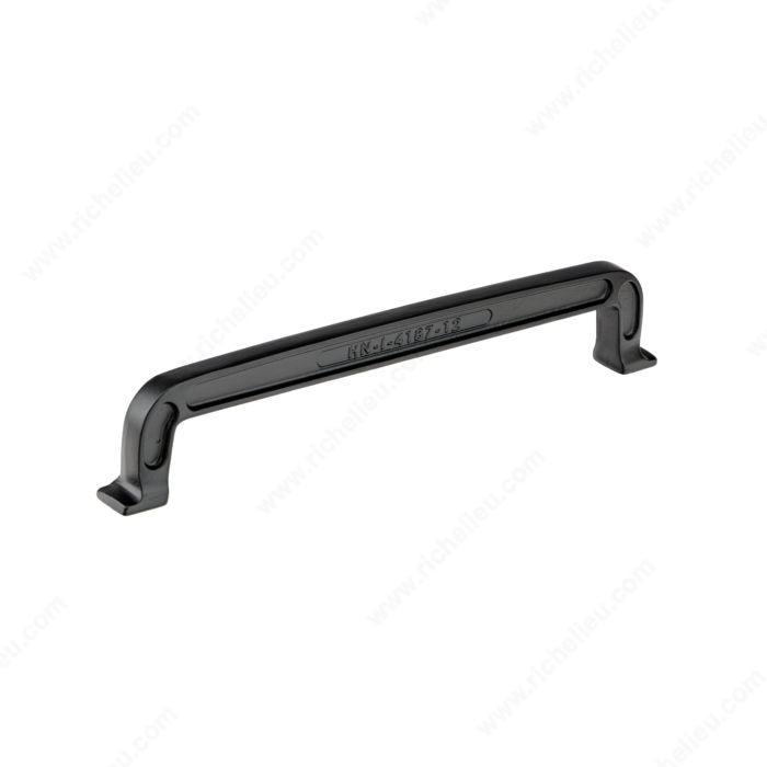 Richelieu 6587128909 Traditional Forged Iron Pull - 6587, Matte Black Iron, 5 1/32 in, 6 5/16 in, 5/8 in, M4 (Included)