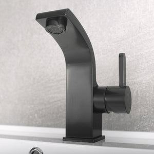 DAX Brass Single Handle Bathroom Faucet, Matte Black DAX-8260-BL