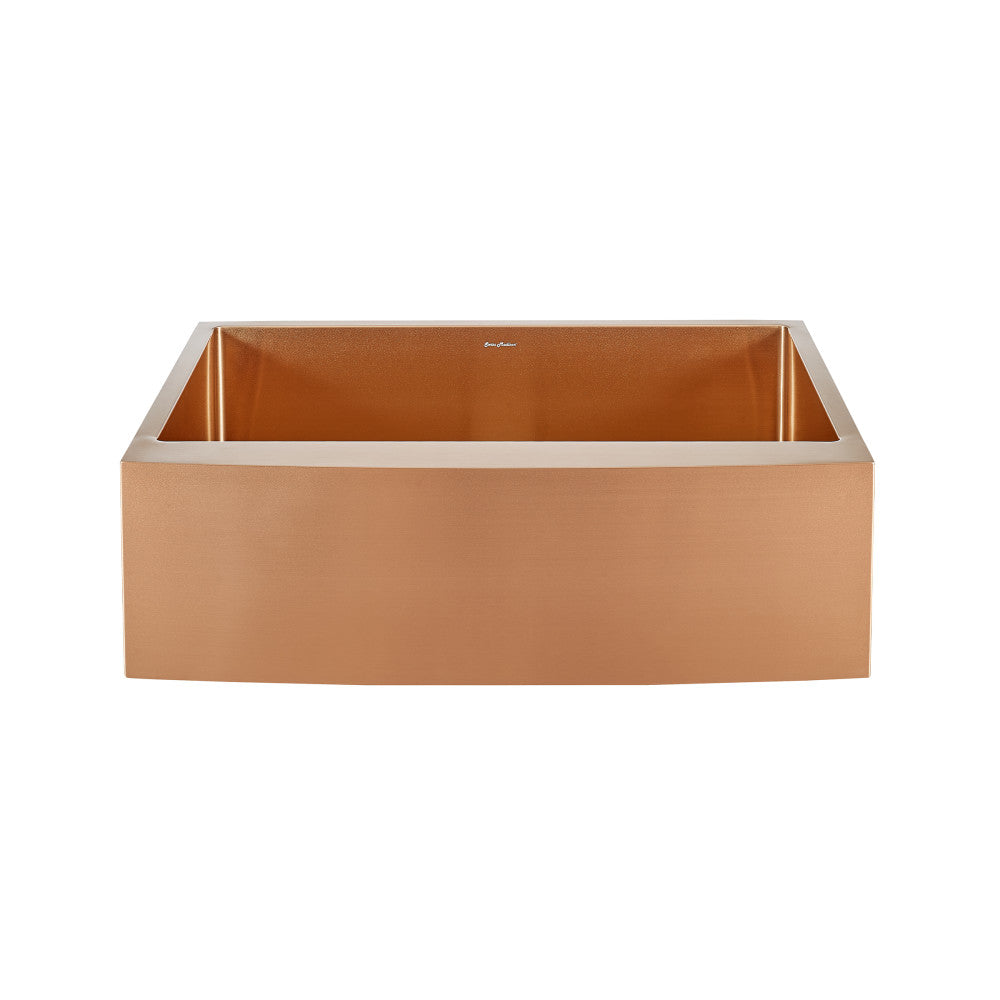 Rivage 30 x 21  Stainless Steel, Single Basin, Farmhouse Kitchen Sink with Apron in Rose Gold