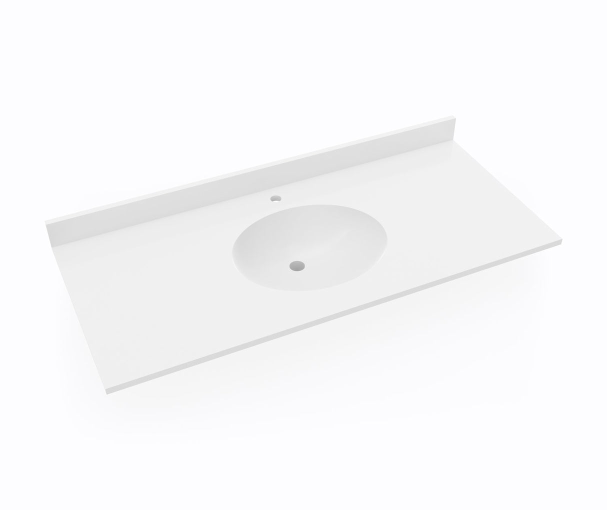 Swanstone VT1B2249 Ellipse 22 x 49 Single Bowl Vanity Top in White VT02249.010
