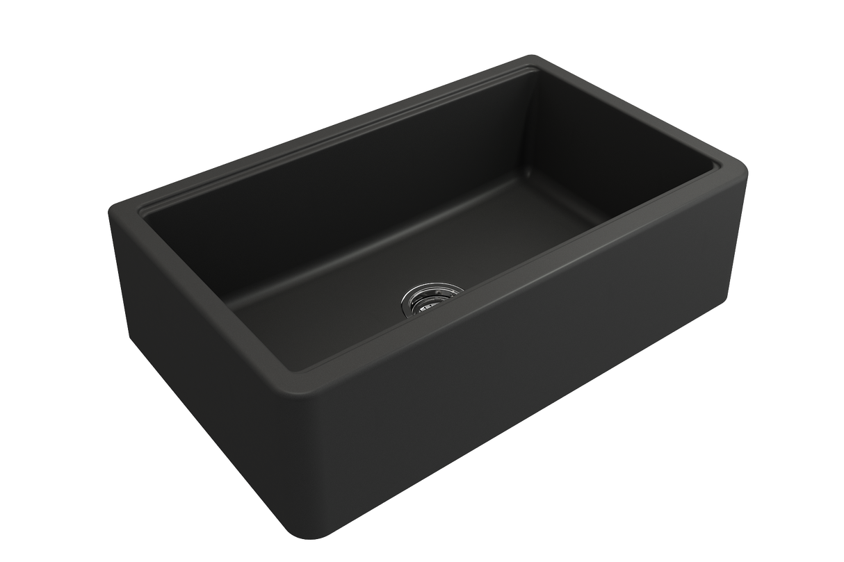 BOCCHI 1600-504-2020SS Kit: 1600 Arona Apron-Front 33 in. Single Bowl Granite Composite Kitchen Sink with Integrated Workstation and Accessories w/ Livenza 2.0 Faucet