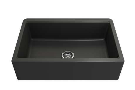 BOCCHI 1600-504-2020SS Kit: 1600 Arona Apron-Front 33 in. Single Bowl Granite Composite Kitchen Sink with Integrated Workstation and Accessories w/ Livenza 2.0 Faucet