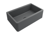 BOCCHI 1600-506-0120 Arona Apron-Front 33 in. Single Bowl Granite Composite Kitchen Sink with Integrated Workstation and Accessories in Concrete Gray