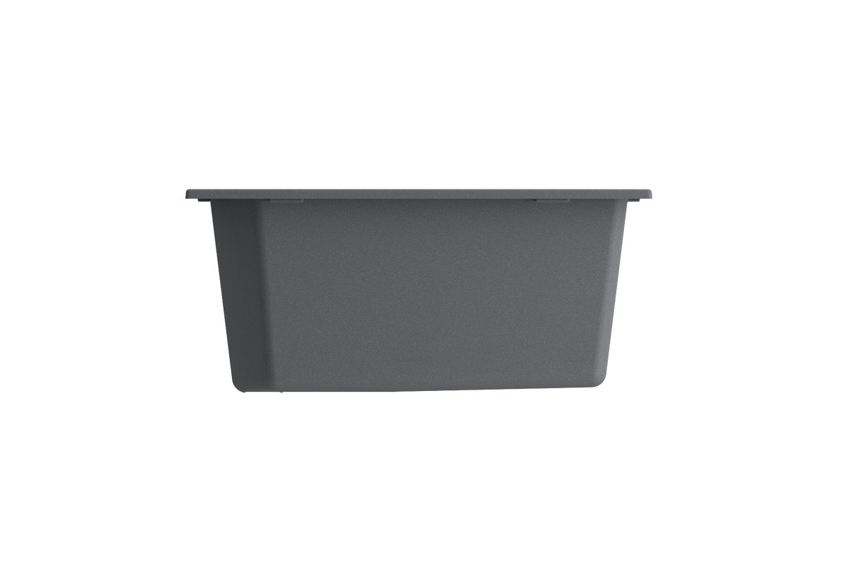 BOCCHI 1602-506-0126 Campino Duo Dual Mount Granite Composite 33 in. 60/40 Double Bowl Kitchen Sink with Strainers in Concrete Gray