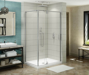 MAAX 137858-900-084-000 ModulR 48 x 34 x 78 in. 8mm Pivot Shower Door for Corner Installation with Clear glass in Chrome