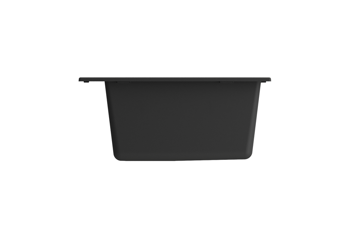 BOCCHI 1604-504-0126 Campino Uno Dual Mount Granite Composite 33 in. Single Bowl Kitchen Sink with Strainer in Matte Black