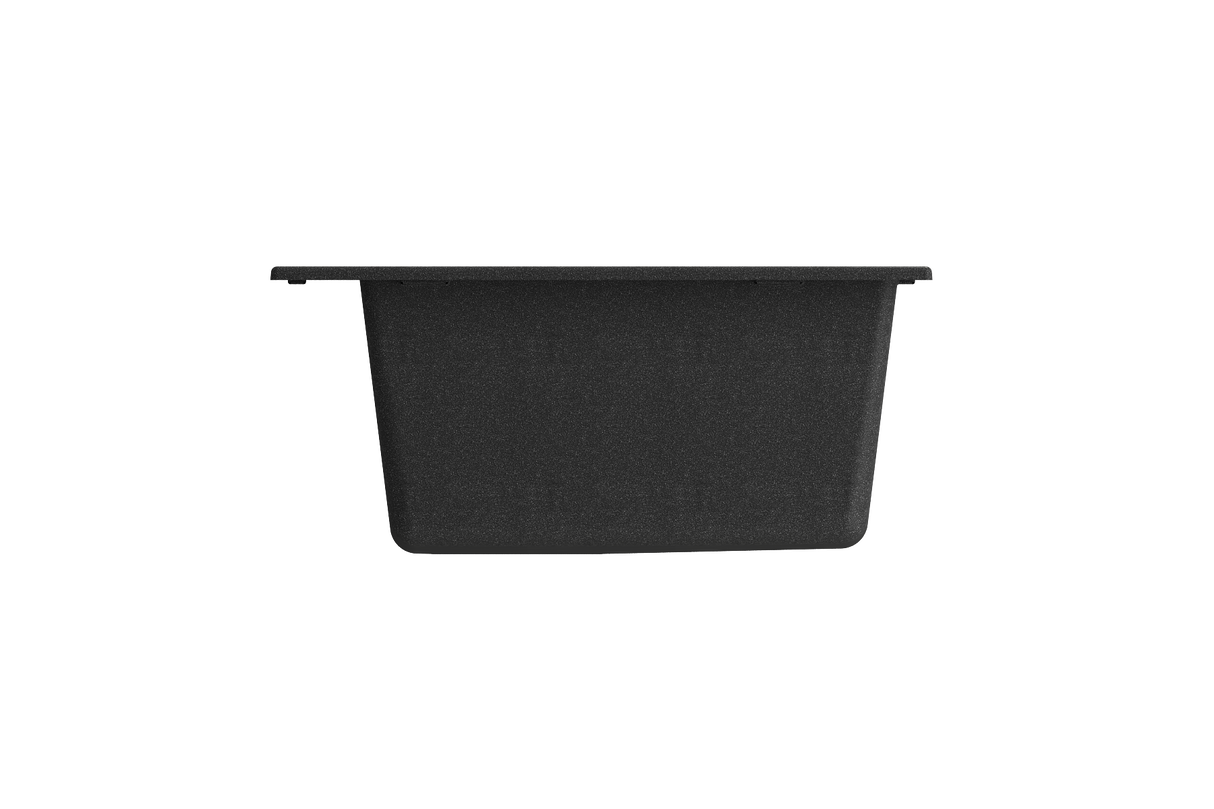 BOCCHI 1604-505-0126 Campino Uno Dual Mount Granite Composite 33 in. Single Bowl Kitchen Sink with Strainer in Metallic Black