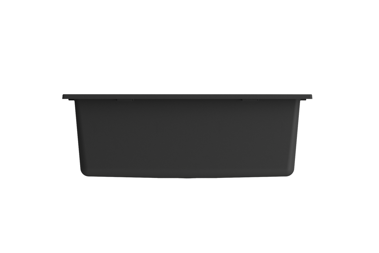 BOCCHI 1606-504-0126 Campino Uno Dual Mount Granite Composite 24 in. Single Bowl Kitchen Sink with Strainer in Matte Black