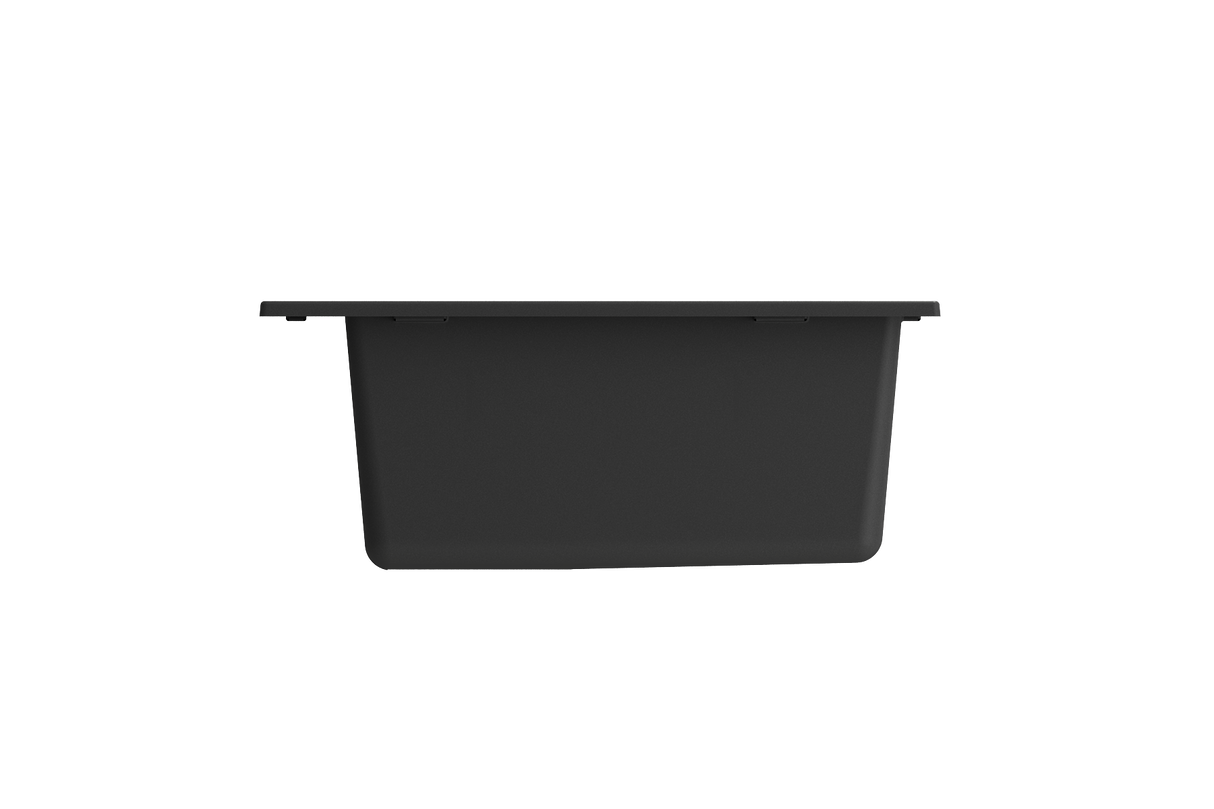 BOCCHI 1606-504-0126 Campino Uno Dual Mount Granite Composite 24 in. Single Bowl Kitchen Sink with Strainer in Matte Black