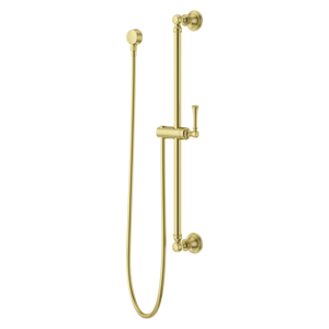 Transitional Round 30 in. Slide Bar with 60 in. Hose in Brushed Gold