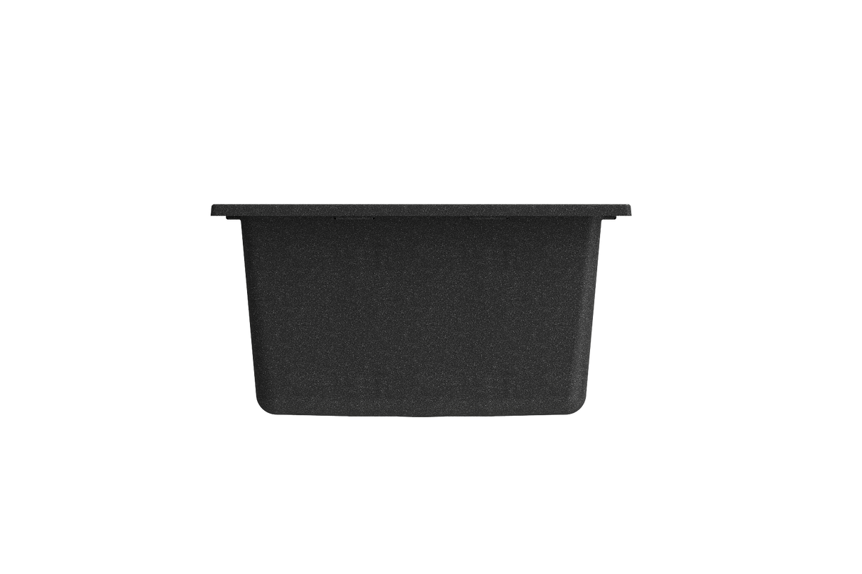 BOCCHI 1608-505-0126 Campino Uno Dual Mount Granite Composite 16 in. Single Bowl Bar Sink with Strainer in Metallic Black