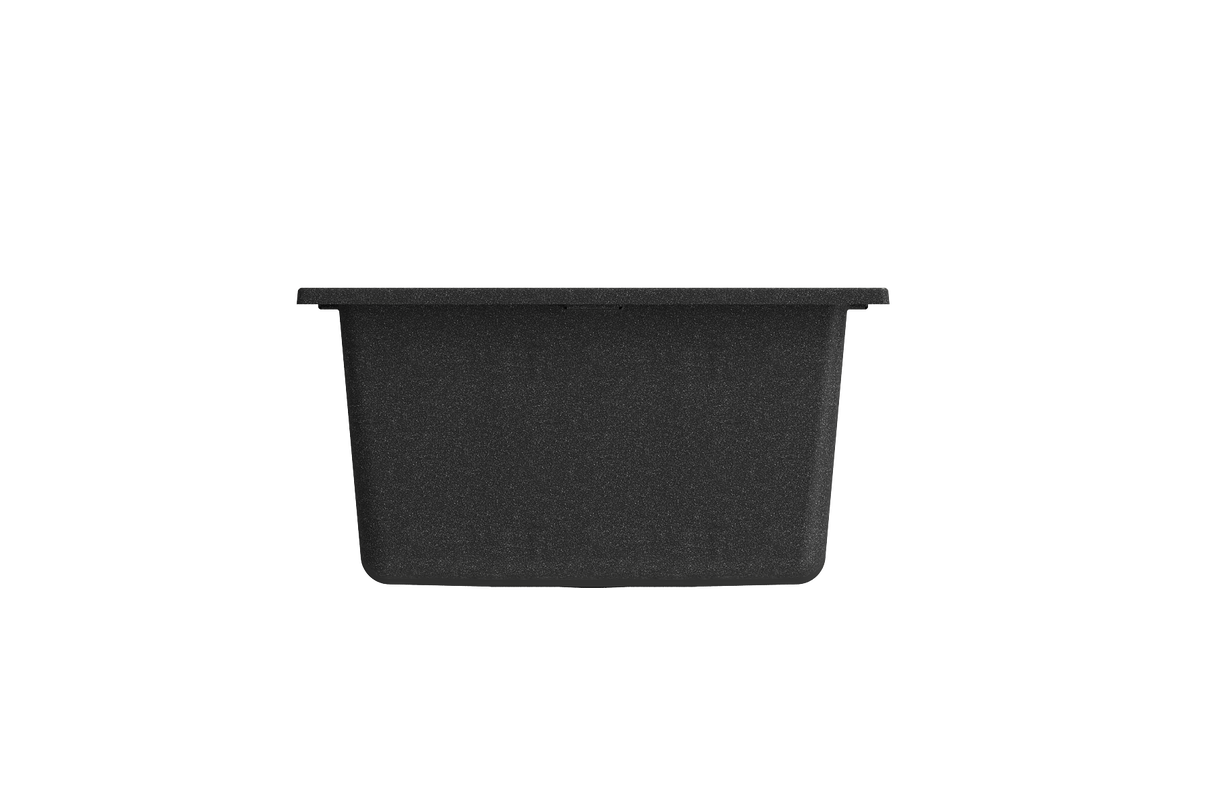 BOCCHI 1608-505-0126 Campino Uno Dual Mount Granite Composite 16 in. Single Bowl Bar Sink with Strainer in Metallic Black