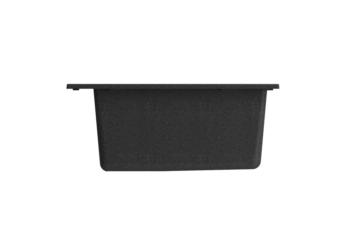 BOCCHI 1608-505-0126 Campino Uno Dual Mount Granite Composite 16 in. Single Bowl Bar Sink with Strainer in Metallic Black