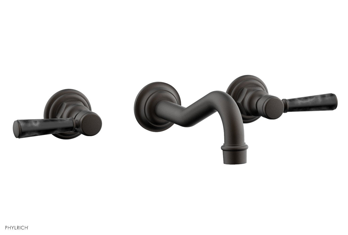 Phylrich 161-13-10BX030 HENRI Wall Lavatory Set - Black Marble Lever Handles 161-13 - Oil Rubbed Bronze