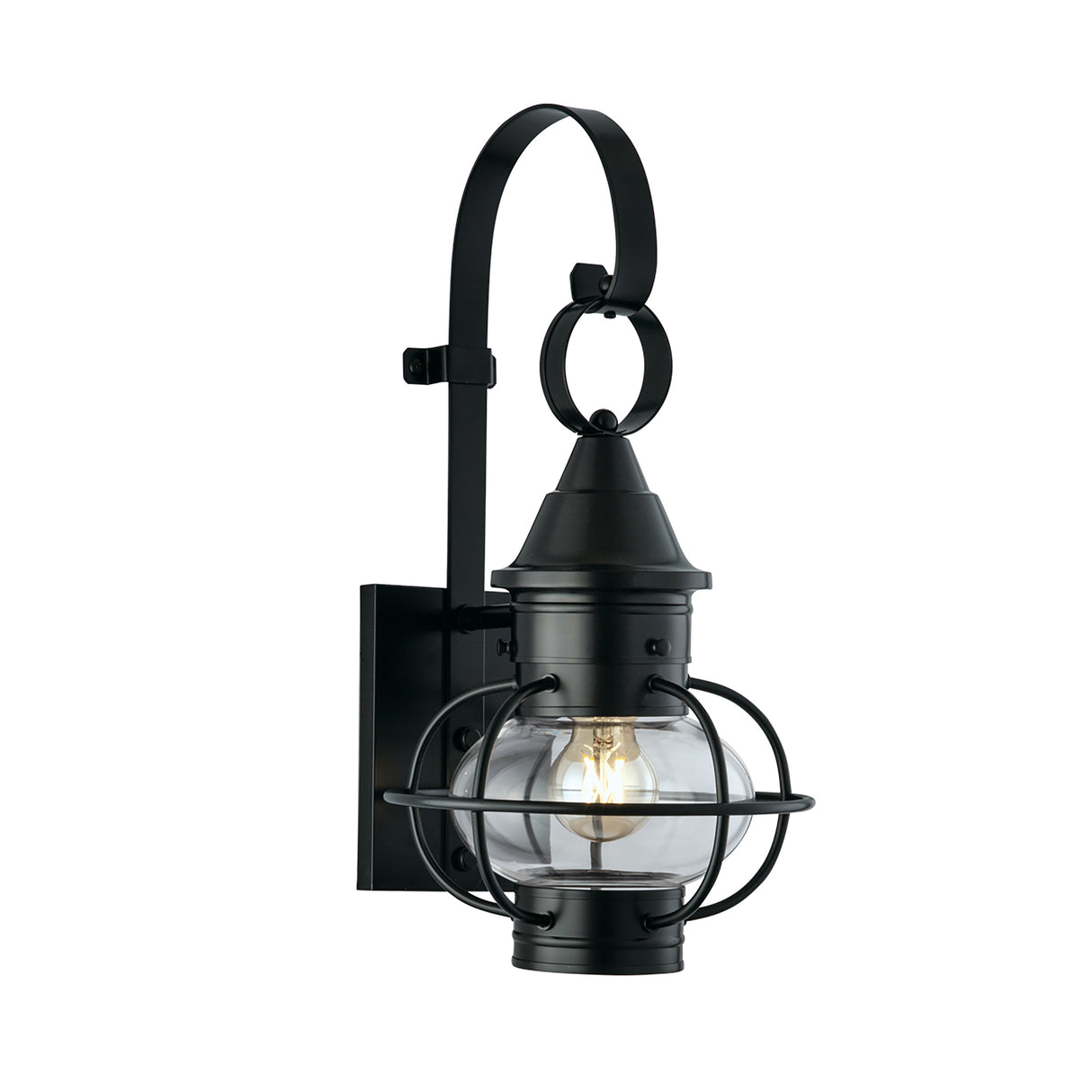Elk 1613-BL-CL Classic Onion Outdoor Wall Light - Black With Clear Glass