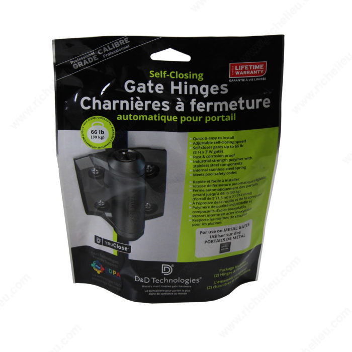 D & D Technologies TCA1S3RC Self-Closing Gate Hinge for Metal Gate