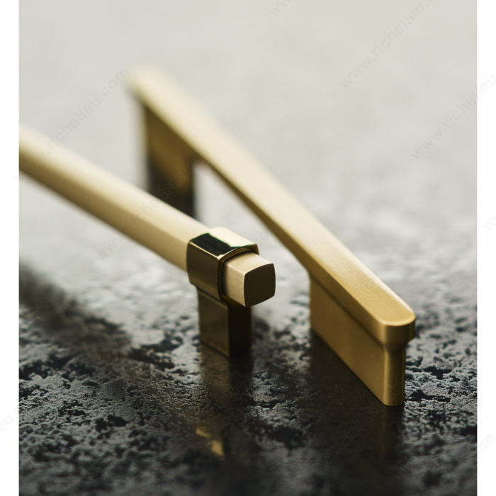 Richelieu 871512819590 Modern Metal Pull - 8715, Black / Brushed Nickel, 5 1/32 in, 6 13/32 in