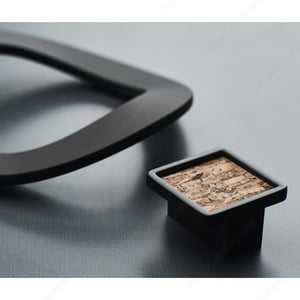 Richelieu BP5518389036 Modern Metal and Cork Knob - 5518, Black / Cork