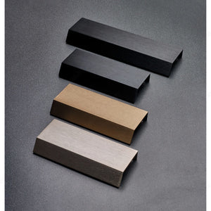 Richelieu BP9595128990 Modern Aluminum Edge Pull - 9595, Brushed Black, 5 1/32 in, 5 13/16 in