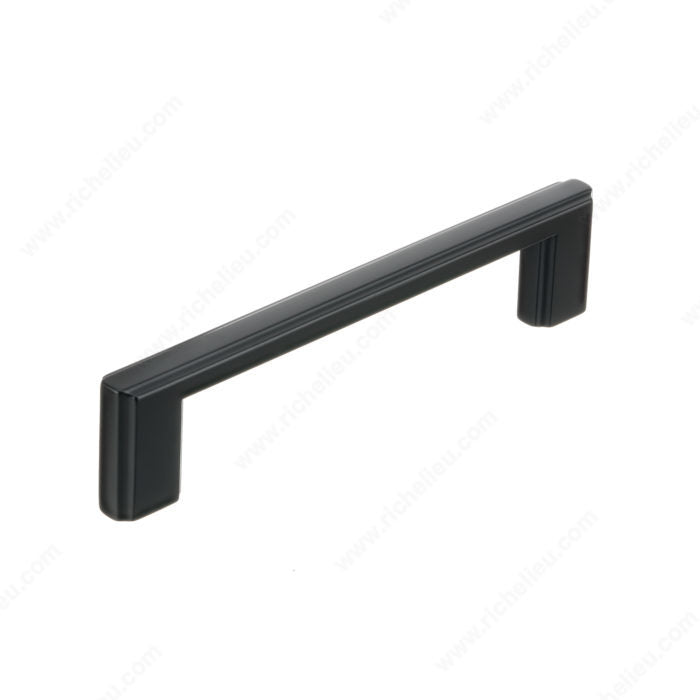 Richelieu BP865596900 Modern Metal Pull - 8655, Matte Black, 3 25/32 in, 4 7/8 in, 25/32 in, 1/2 in