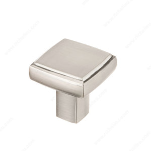 Richelieu BP865533195 Modern Metal Knob - 8655, Brushed Nickel, 1/2 in, 1 5/16 in, 1 5/16 in