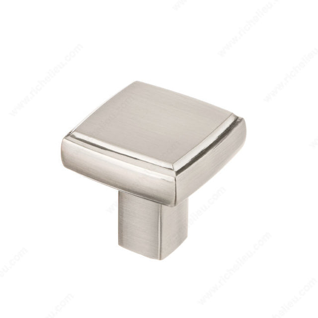Richelieu BP865533195 Modern Metal Knob - 8655, Brushed Nickel, 1/2 in, 1 5/16 in, 1 5/16 in