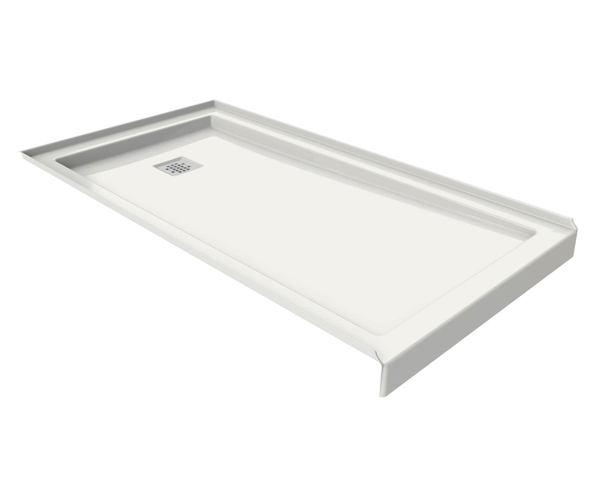 MAAX 420005-504-001-100 B3Square 6032 Acrylic Alcove Deep Shower Base in White with Back End Drain